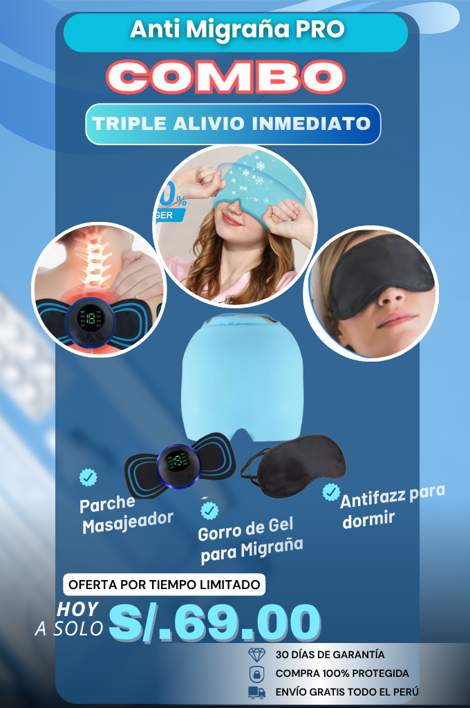 ⭐ Combo Anti Migraña PRO — Triple Alivio Inmediato